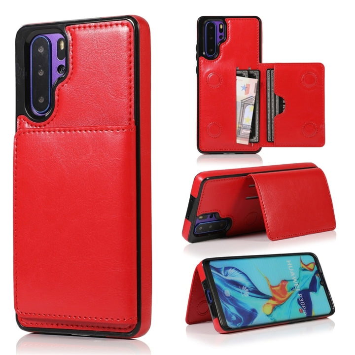 Shockproof PU + TPU Protective Case with Card Slots & Holder, For Huawei P30 Pro, For iPhone 7 / 8, For iPhone 7 Plus / 8 Plus, For iPhone XR, For iPhone XS Max