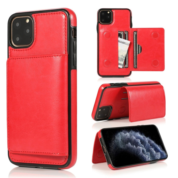 Shockproof PU + TPU Protective Case with Card Slots & Holder, For iPhone 11 Pro, For iPhone 11 Pro Max, For iPhone X / XS, For Galaxy Note 10, For Galaxy Note 10+