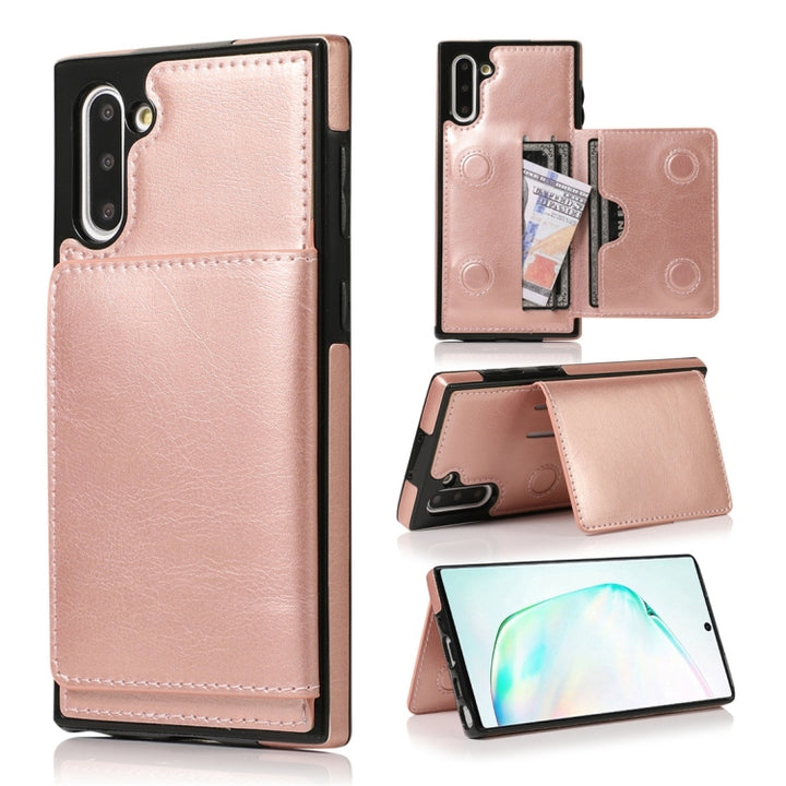 Shockproof PU + TPU Protective Case with Card Slots & Holder, For iPhone 11 Pro, For iPhone 11 Pro Max, For iPhone X / XS, For Galaxy Note 10, For Galaxy Note 10+