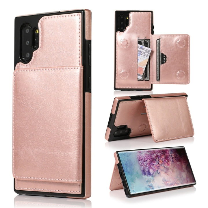 Shockproof PU + TPU Protective Case with Card Slots & Holder, For iPhone 11 Pro, For iPhone 11 Pro Max, For iPhone X / XS, For Galaxy Note 10, For Galaxy Note 10+