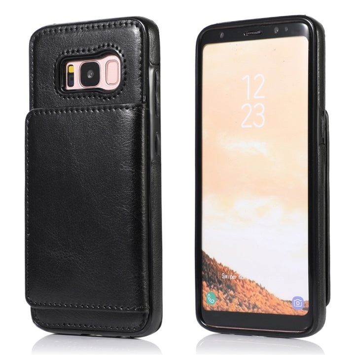 Shockproof PU + TPU Protective Case with Card Slots & Holder, For Galaxy S8, For Galaxy S8+, For Galaxy S9, For Galaxy S9+, For Galaxy S10