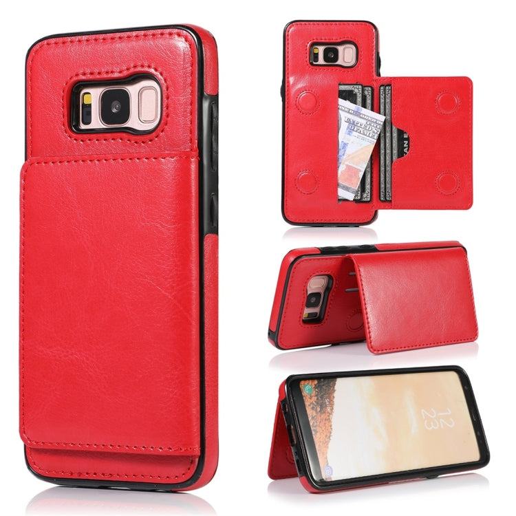 Shockproof PU + TPU Protective Case with Card Slots & Holder, For Galaxy S8, For Galaxy S8+, For Galaxy S9, For Galaxy S9+, For Galaxy S10