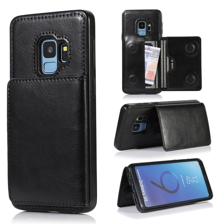 Shockproof PU + TPU Protective Case with Card Slots & Holder, For Galaxy S8, For Galaxy S8+, For Galaxy S9, For Galaxy S9+, For Galaxy S10