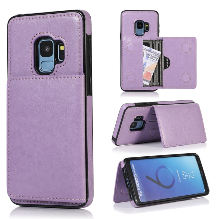 Shockproof PU + TPU Protective Case with Card Slots & Holder, For Galaxy S8, For Galaxy S8+, For Galaxy S9, For Galaxy S9+, For Galaxy S10