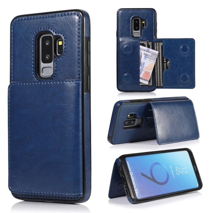 Shockproof PU + TPU Protective Case with Card Slots & Holder, For Galaxy S8, For Galaxy S8+, For Galaxy S9, For Galaxy S9+, For Galaxy S10