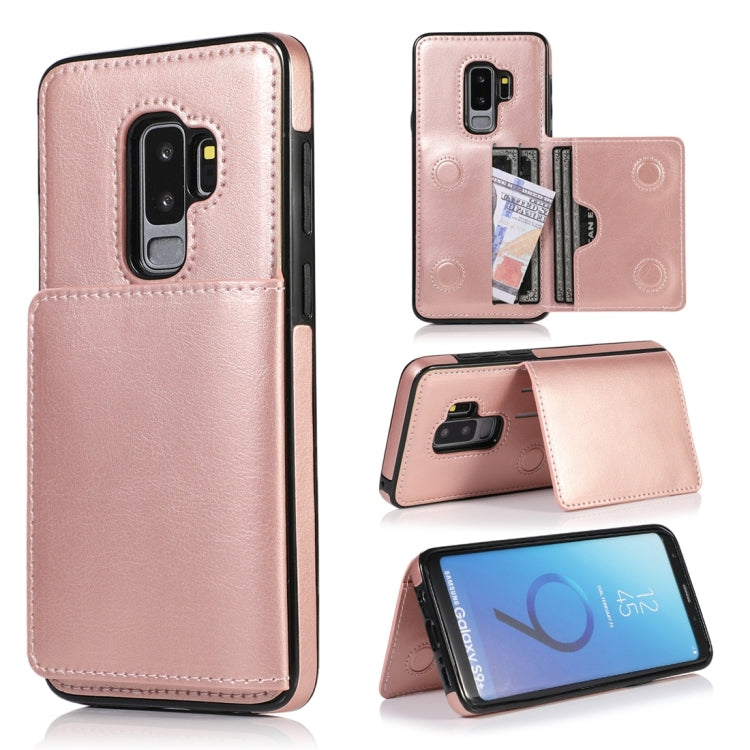 Shockproof PU + TPU Protective Case with Card Slots & Holder, For Galaxy S8, For Galaxy S8+, For Galaxy S9, For Galaxy S9+, For Galaxy S10