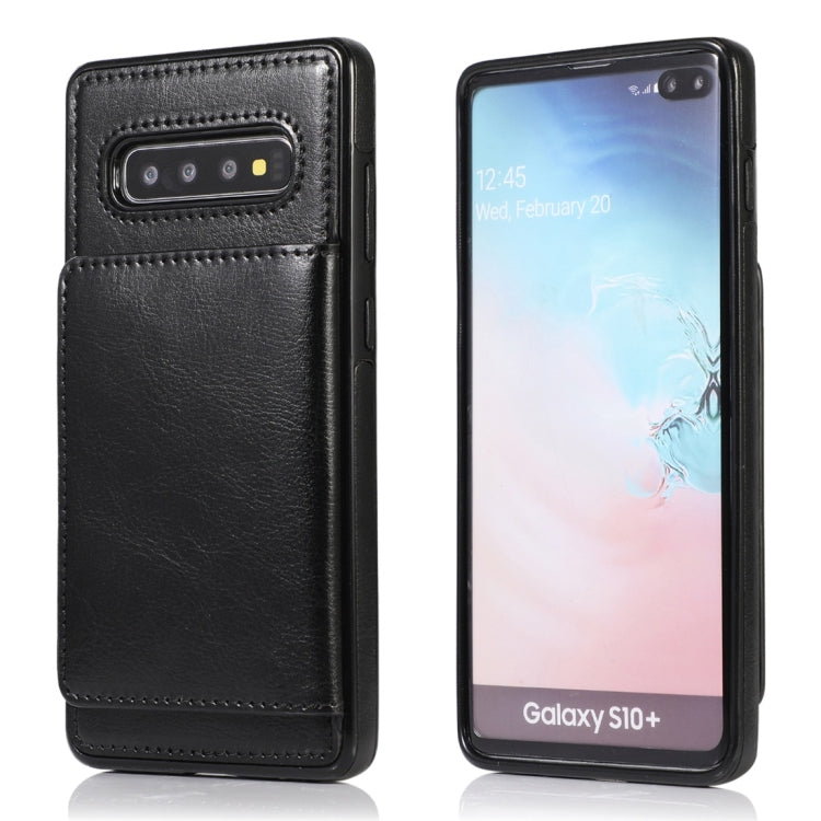 Shockproof PU + TPU Protective Case with Card Slots & Holder, For Galaxy S10+, For Galaxy S10e