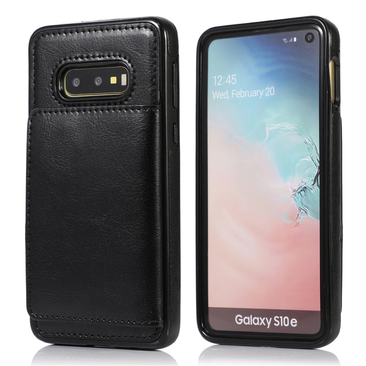 Shockproof PU + TPU Protective Case with Card Slots & Holder, For Galaxy S10+, For Galaxy S10e