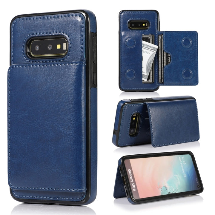 Shockproof PU + TPU Protective Case with Card Slots & Holder, For Galaxy S10+, For Galaxy S10e