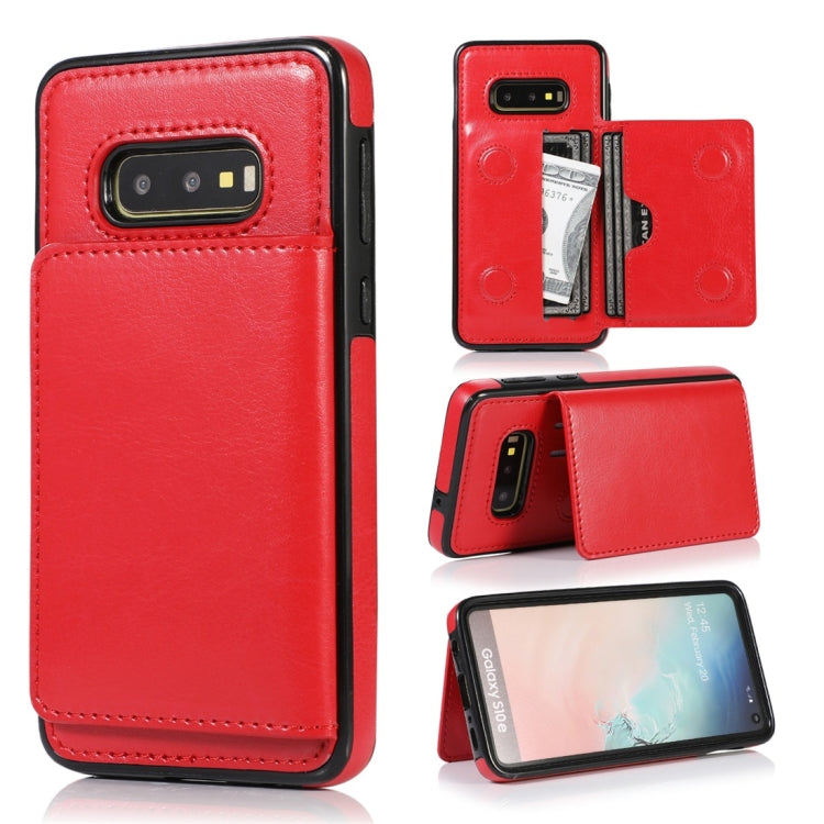 Shockproof PU + TPU Protective Case with Card Slots & Holder, For Galaxy S10+, For Galaxy S10e