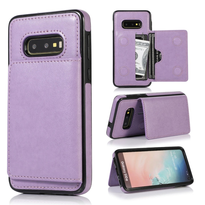 Shockproof PU + TPU Protective Case with Card Slots & Holder, For Galaxy S10+, For Galaxy S10e