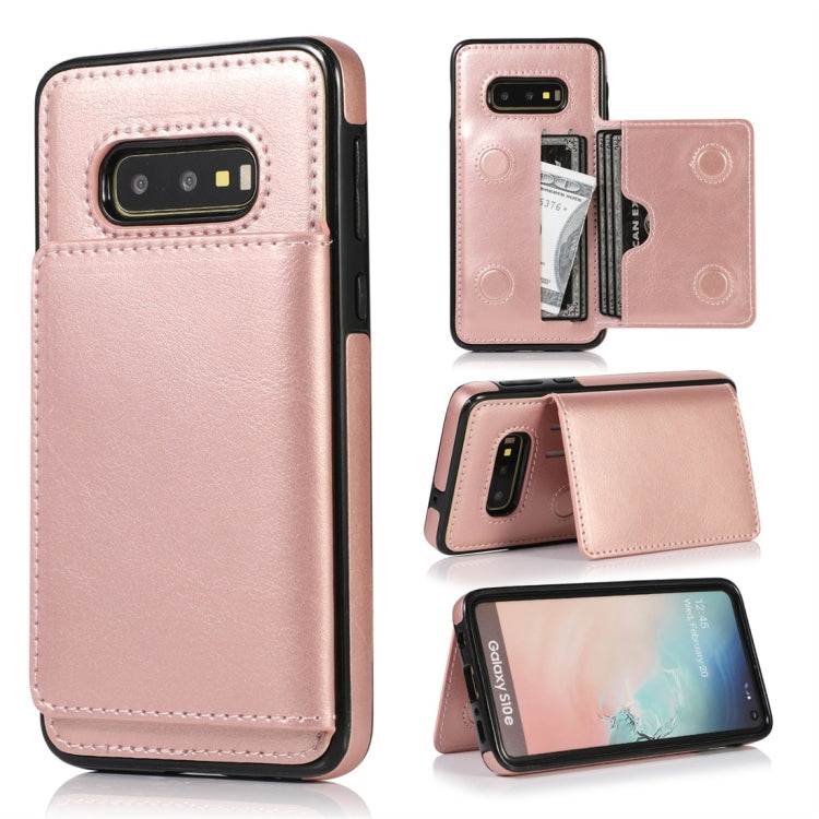 Shockproof PU + TPU Protective Case with Card Slots & Holder, For Galaxy S10+, For Galaxy S10e