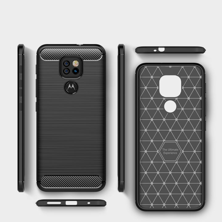 Brushed Texture Carbon Fiber TPU Case, For Motorola Moto G9 Play, For Motorola Moto G9 Plus, For Motorola One Fusion