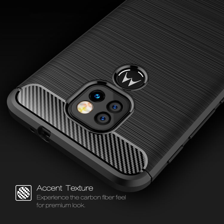 Brushed Texture Carbon Fiber TPU Case, For Motorola Moto G9 Play, For Motorola Moto G9 Plus, For Motorola One Fusion