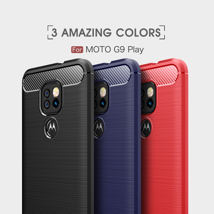 Brushed Texture Carbon Fiber TPU Case, For Motorola Moto G9 Play, For Motorola Moto G9 Plus, For Motorola One Fusion