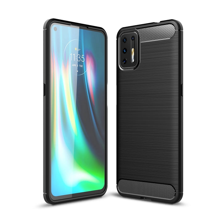 Brushed Texture Carbon Fiber TPU Case, For Motorola Moto G9 Play, For Motorola Moto G9 Plus, For Motorola One Fusion