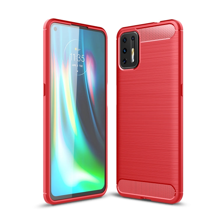 Brushed Texture Carbon Fiber TPU Case, For Motorola Moto G9 Play, For Motorola Moto G9 Plus, For Motorola One Fusion