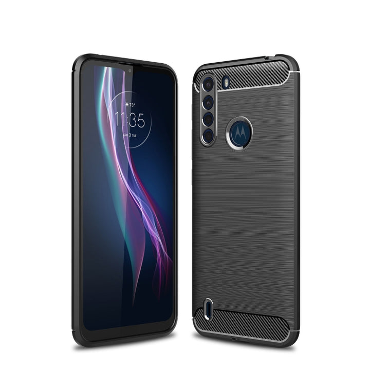 Brushed Texture Carbon Fiber TPU Case, For Motorola Moto G9 Play, For Motorola Moto G9 Plus, For Motorola One Fusion