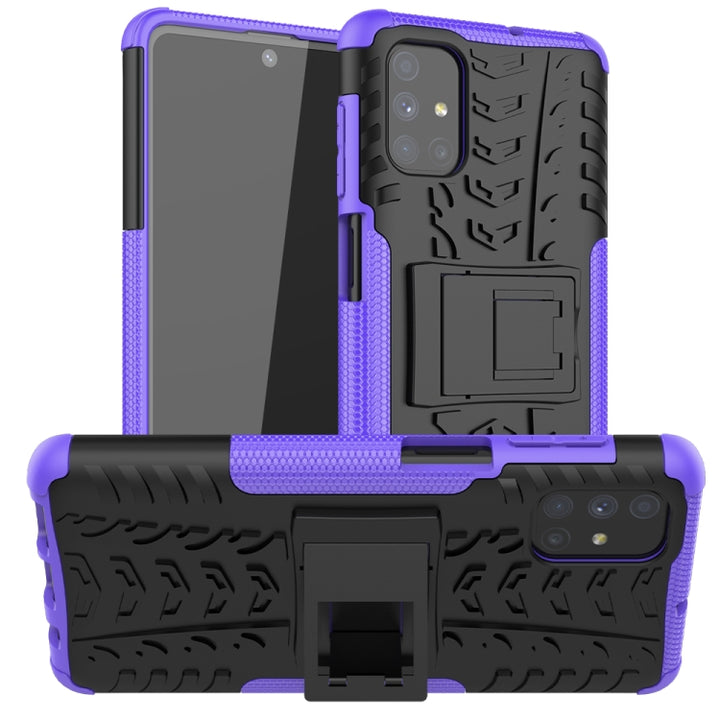 Tire Texture Shockproof TPU+PC Protective Case with Holder, For Samsung Galaxy A42 5G, For Motorola Moto G9 Plus, For Samsung Galaxy M51, For Huawei Enjoy 20 Plus 5G / Y9a