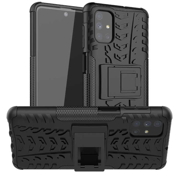 Tire Texture Shockproof TPU+PC Protective Case with Holder, For Samsung Galaxy A42 5G, For Motorola Moto G9 Plus, For Samsung Galaxy M51, For Huawei Enjoy 20 Plus 5G / Y9a