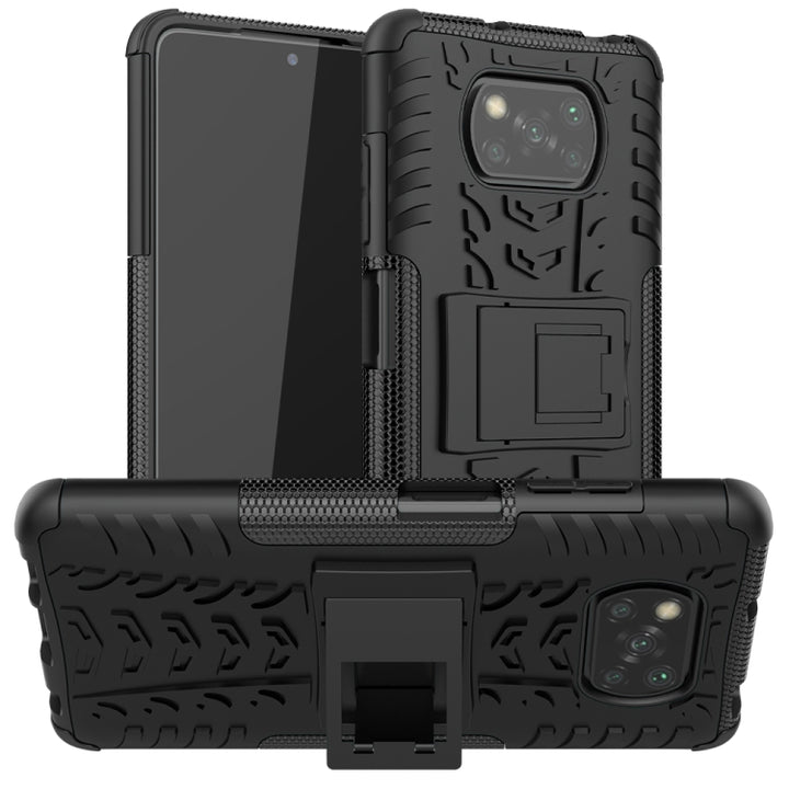 Tire Texture Shockproof TPU+PC Protective Case with Holder, For Huawei Mate 40 lite / Maimang 9, For Xiaomi Poco X3, For Xiaomi Mi 10T / 10T Pro 5G, For OnePlus 8T