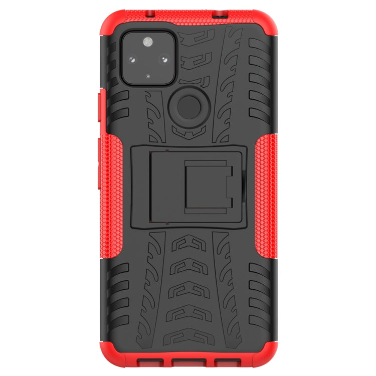 Tire Texture Shockproof TPU+PC Protective Case with Holder, For Google Pixel 4a 5G / Pixel 5 XL, For LG K22, For OPPO A53 / A32, For OPPO F17