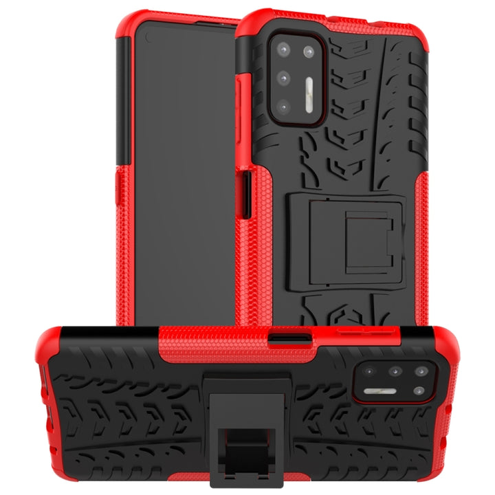 Tire Texture Shockproof TPU+PC Protective Case with Holder, For Samsung Galaxy A42 5G, For Motorola Moto G9 Plus, For Samsung Galaxy M51, For Huawei Enjoy 20 Plus 5G / Y9a