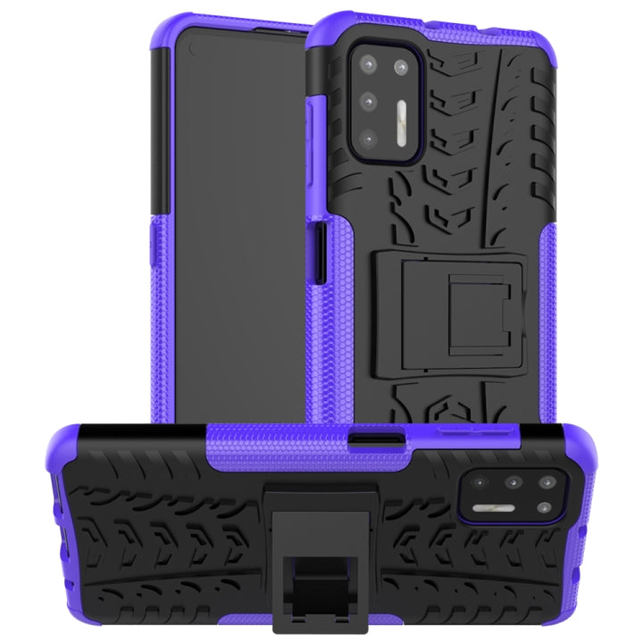 Tire Texture Shockproof TPU+PC Protective Case with Holder, For Samsung Galaxy A42 5G, For Motorola Moto G9 Plus, For Samsung Galaxy M51, For Huawei Enjoy 20 Plus 5G / Y9a