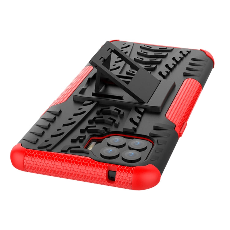 Tire Texture Shockproof TPU+PC Protective Case with Holder, For OPPO F17 Pro, For vivo Y50