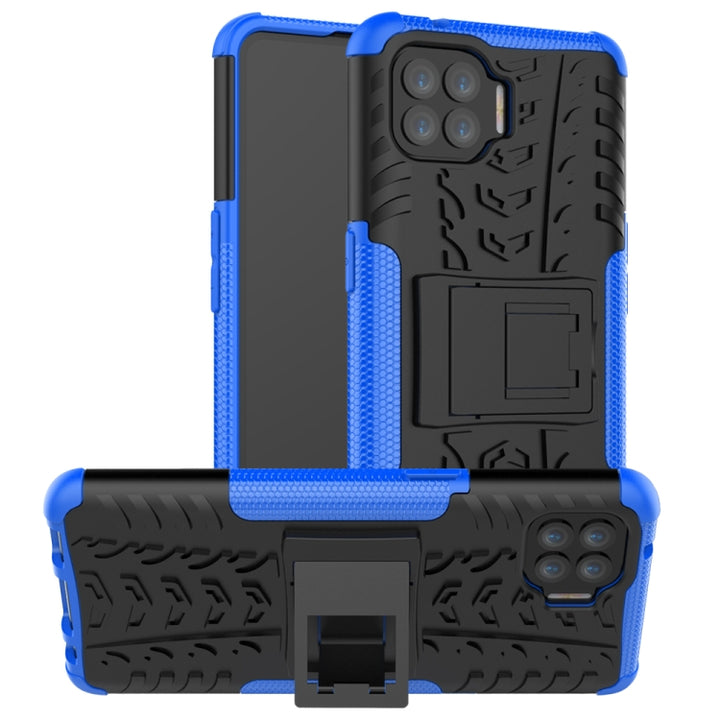 Tire Texture Shockproof TPU+PC Protective Case with Holder, For OPPO F17 Pro, For vivo Y50