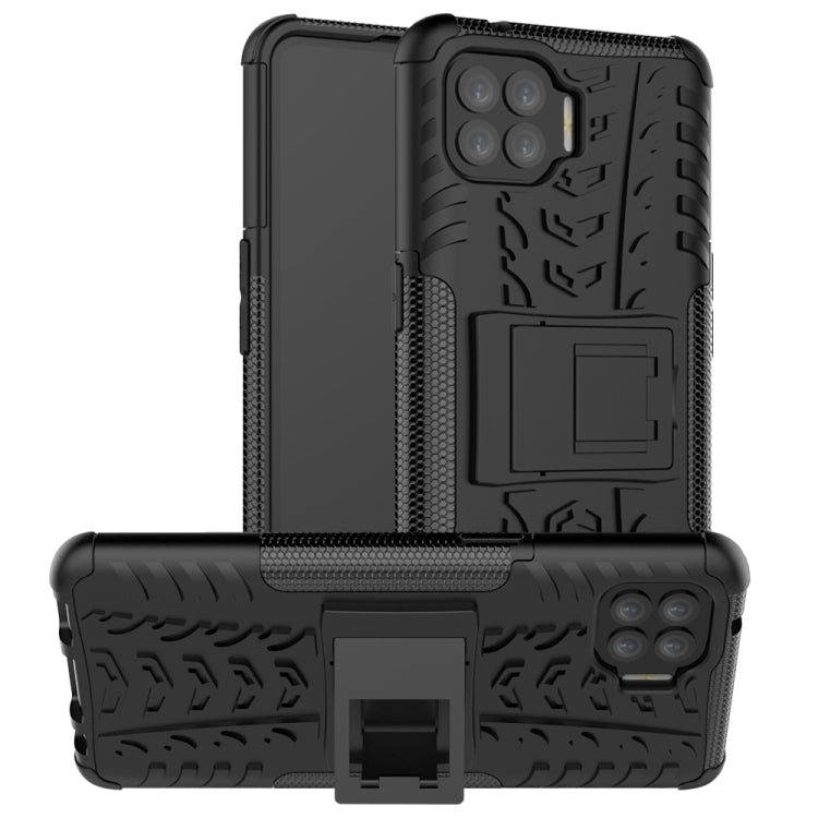 Tire Texture Shockproof TPU+PC Protective Case with Holder, For OPPO F17 Pro, For vivo Y50