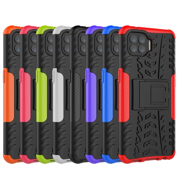 Tire Texture Shockproof TPU+PC Protective Case with Holder, For OPPO F17 Pro, For vivo Y50