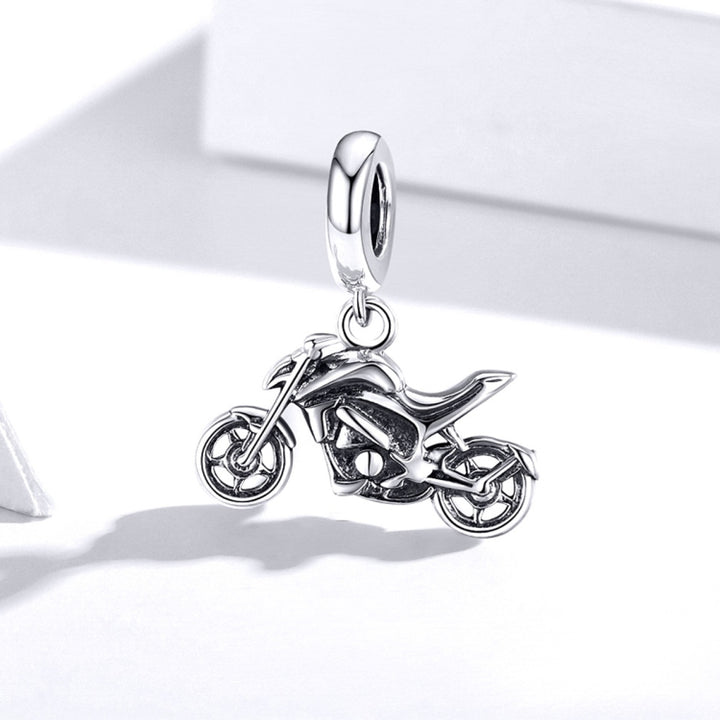 S925 Sterling Silver Motorcycle Pendant DIY Bracelet Necklace Accessories, Motorcycle