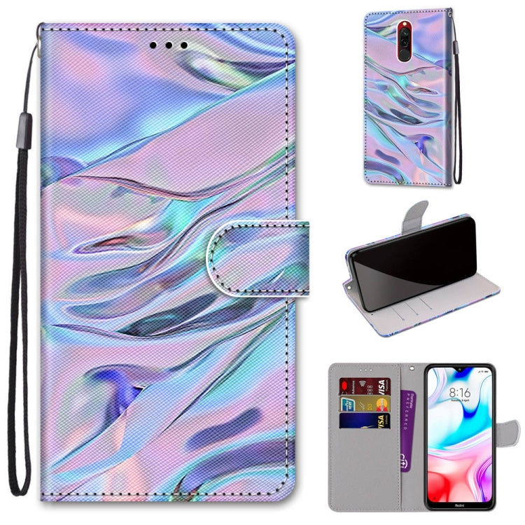 Coloured Drawing Cross Texture Horizontal Flip PU Leather Case with Holder & Card Slots & Wallet & Lanyard, For Xiaomi Redmi 8