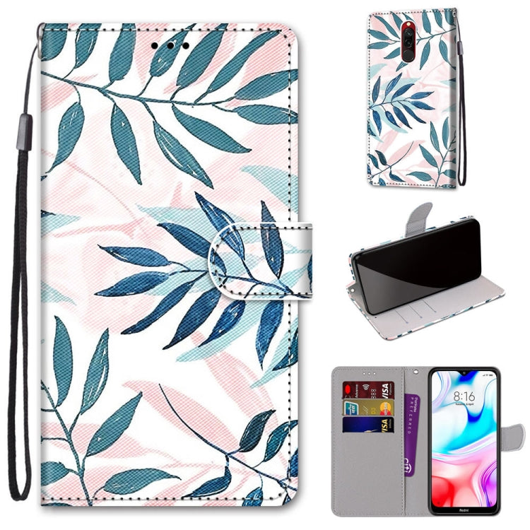 Coloured Drawing Cross Texture Horizontal Flip PU Leather Case with Holder & Card Slots & Wallet & Lanyard, For Xiaomi Redmi 8