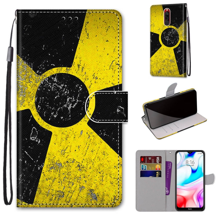 Coloured Drawing Cross Texture Horizontal Flip PU Leather Case with Holder & Card Slots & Wallet & Lanyard, For Xiaomi Redmi 8