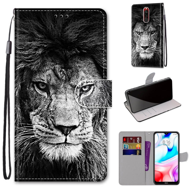 Coloured Drawing Cross Texture Horizontal Flip PU Leather Case with Holder & Card Slots & Wallet & Lanyard, For Xiaomi Redmi 8