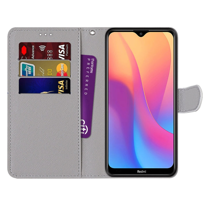 Coloured Drawing Cross Texture Horizontal Flip PU Leather Case with Holder & Card Slots & Wallet & Lanyard, For Xiaomi Redmi 8A