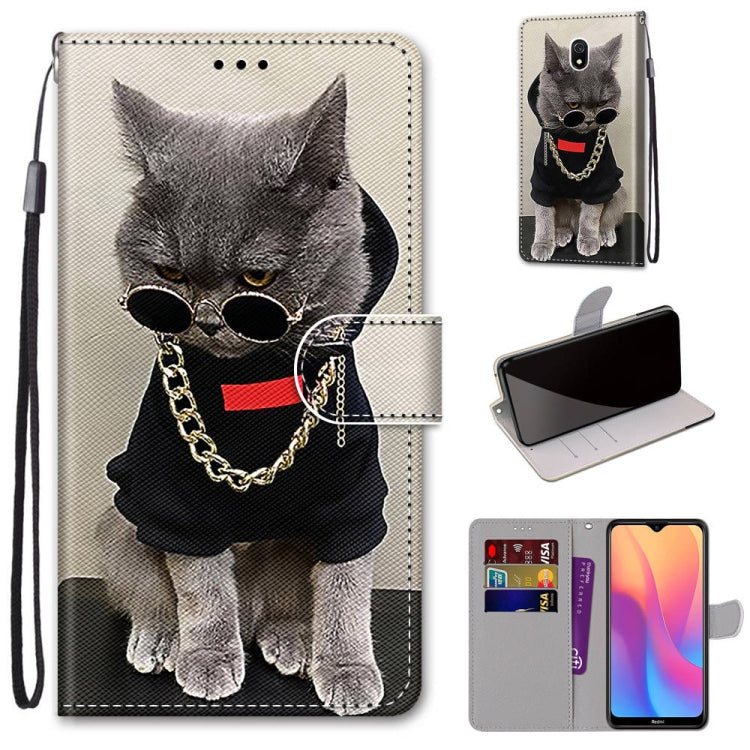 Coloured Drawing Cross Texture Horizontal Flip PU Leather Case with Holder & Card Slots & Wallet & Lanyard, For Xiaomi Redmi 8A