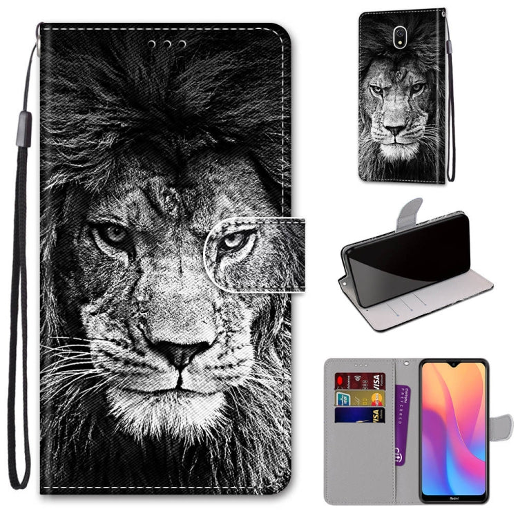 Coloured Drawing Cross Texture Horizontal Flip PU Leather Case with Holder & Card Slots & Wallet & Lanyard, For Xiaomi Redmi 8A