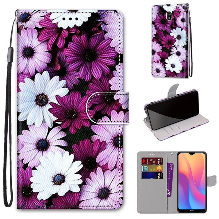 Coloured Drawing Cross Texture Horizontal Flip PU Leather Case with Holder & Card Slots & Wallet & Lanyard, For Xiaomi Redmi 8A