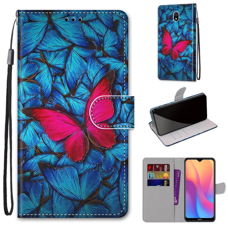 Coloured Drawing Cross Texture Horizontal Flip PU Leather Case with Holder & Card Slots & Wallet & Lanyard, For Xiaomi Redmi 8A