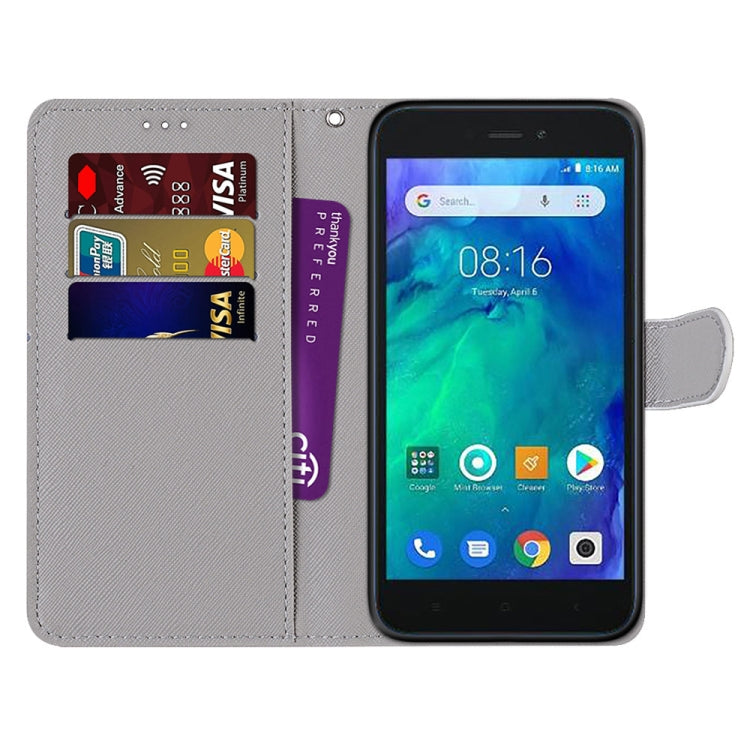 Coloured Drawing Cross Texture Horizontal Flip PU Leather Case with Holder & Card Slots & Wallet & Lanyard, For Xiaomi Redmi Go