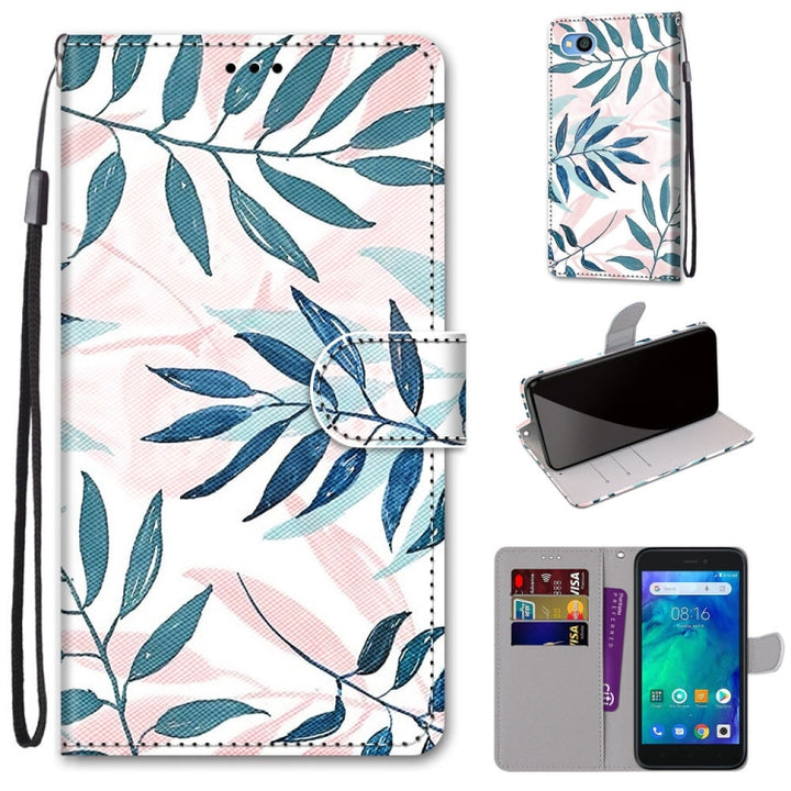 Coloured Drawing Cross Texture Horizontal Flip PU Leather Case with Holder & Card Slots & Wallet & Lanyard, For Xiaomi Redmi Go