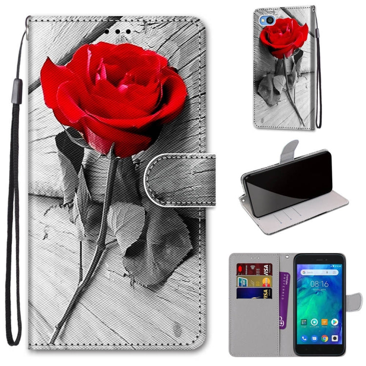 Coloured Drawing Cross Texture Horizontal Flip PU Leather Case with Holder & Card Slots & Wallet & Lanyard, For Xiaomi Redmi Go