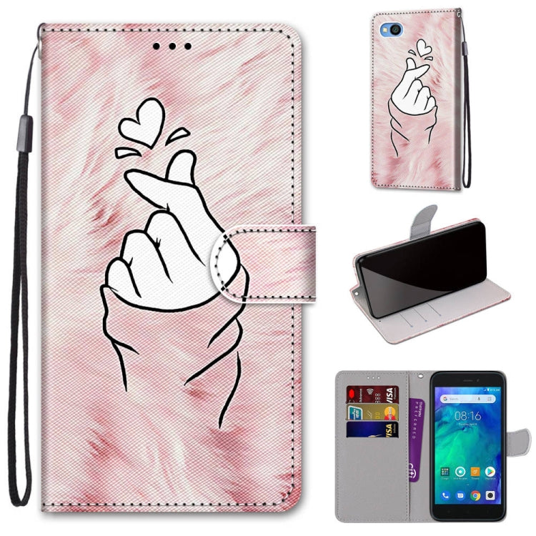 Coloured Drawing Cross Texture Horizontal Flip PU Leather Case with Holder & Card Slots & Wallet & Lanyard, For Xiaomi Redmi Go