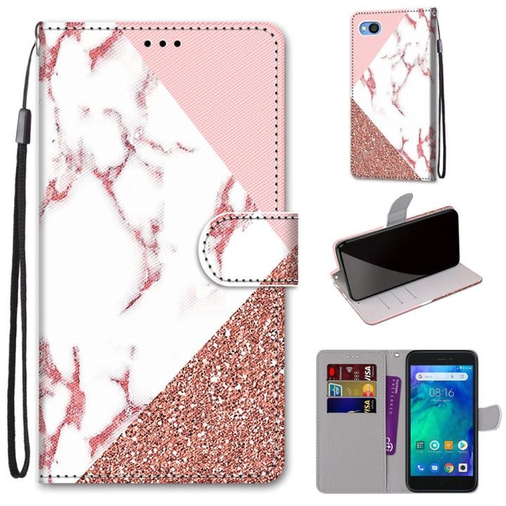 Coloured Drawing Cross Texture Horizontal Flip PU Leather Case with Holder & Card Slots & Wallet & Lanyard, For Xiaomi Redmi Go