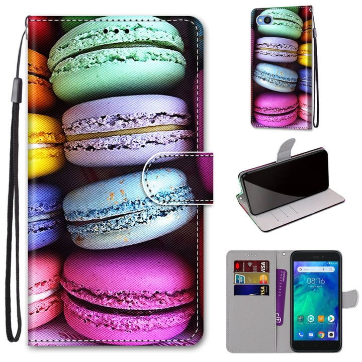 Coloured Drawing Cross Texture Horizontal Flip PU Leather Case with Holder & Card Slots & Wallet & Lanyard, For Xiaomi Redmi Go