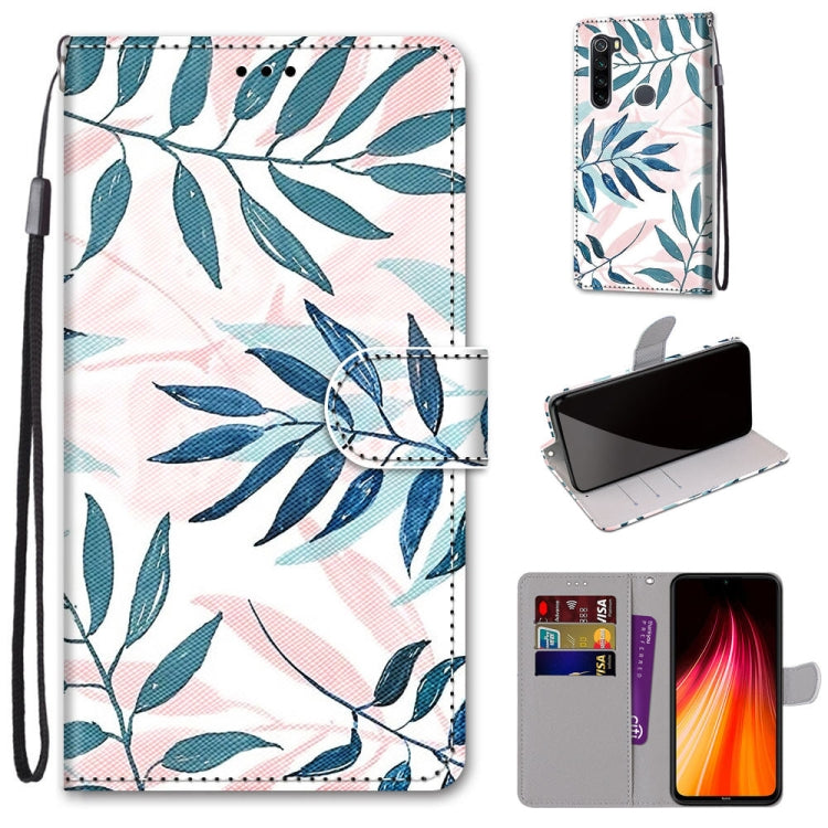 Coloured Drawing Cross Texture Horizontal Flip PU Leather Case with Holder & Card Slots & Wallet & Lanyard, For Xiaomi Redmi Note 8