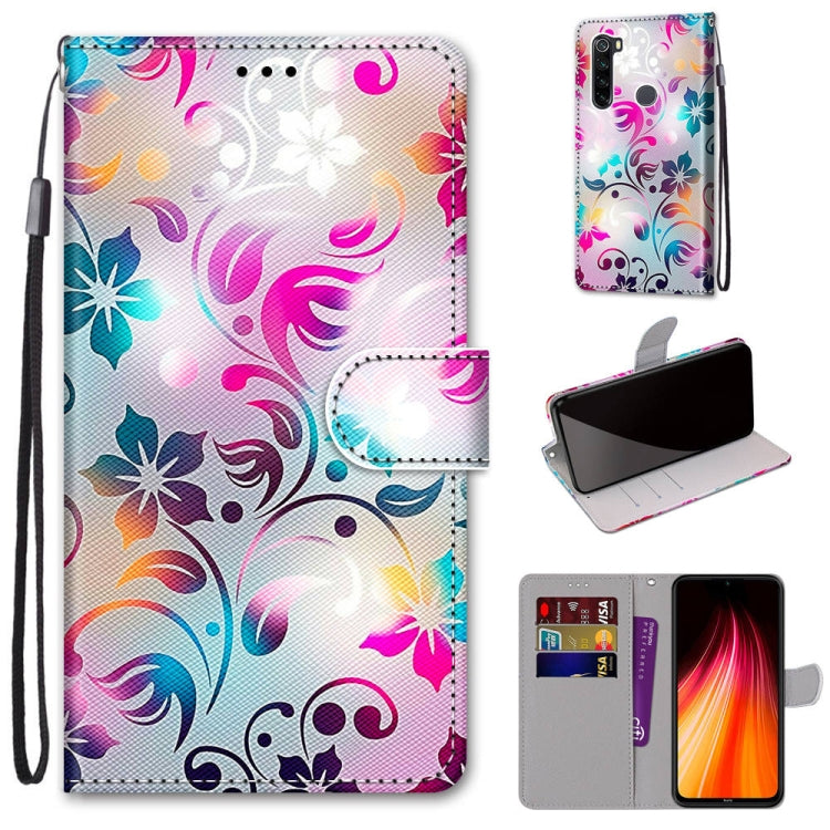 Coloured Drawing Cross Texture Horizontal Flip PU Leather Case with Holder & Card Slots & Wallet & Lanyard, For Xiaomi Redmi Note 8